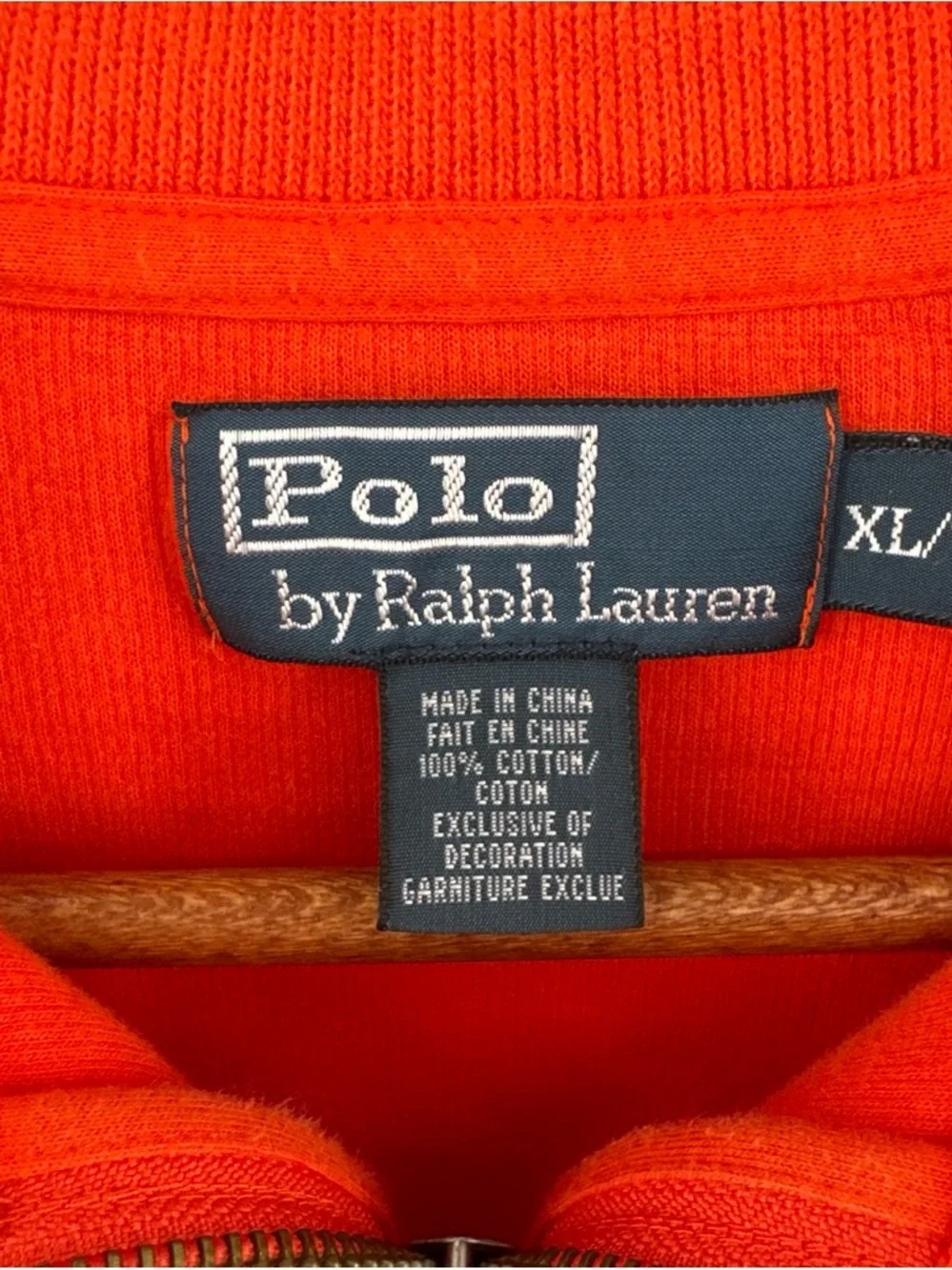 Ralph Lauren Bright Orange Zip-Neck Pullover